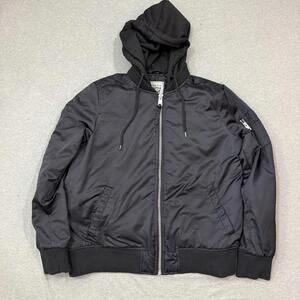Levis Flight Bomber Jacket Full Zip Nylon Satin Lined Army Black Men’s Large EUC